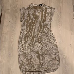 Metallic button front dress